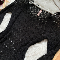 Мрежеста блуза, снимка 2 - Блузи с дълъг ръкав и пуловери - 36132710