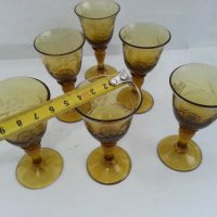 Ретро стъклени чашки цветно стъкло, снимка 2 - Антикварни и старинни предмети - 35985173