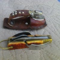 Ловджийско джобно ножче НИППА с 6 приспособления и калъф, снимка 1 - Ножове - 40801256
