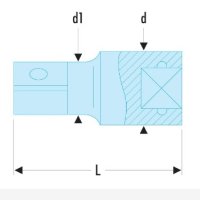 FACOM S.215 Удължение 1/2'' 250мм , снимка 2 - Гедорета - 32884349