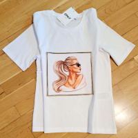 Дамска бяла тениска., снимка 2 - Тениски - 44839958