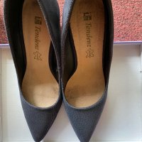 Тъмносини обувки с висок ток, снимка 1 - Дамски елегантни обувки - 41224460