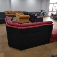 Червен кожен ъглов диван "KS6072" - естествена кожа, снимка 6 - Дивани и мека мебел - 39688083
