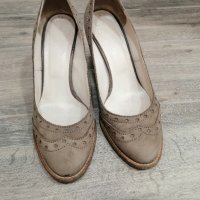 Естествен велур, снимка 2 - Дамски обувки на ток - 42390330