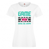 Дамска тениска Game Make Me Happy,Дамска тениска с игри,Геймс, снимка 1 - Тениски - 36190912