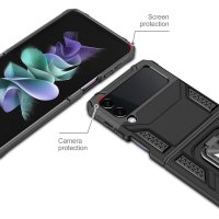 Калъф за Samsung Galaxy Z Flip 4 5G, магнитна функция, тъмносин, снимка 3 - Калъфи, кейсове - 41440786