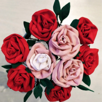 Ръчно изработена роза от плат, снимка 9 - Декорация за дома - 32385009