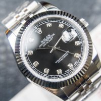 Мъжки часовник Rolex Oyster Perpetual Datejust Black Diamond с автоматичен механизъм, снимка 2 - Мъжки - 42112753