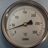 биметален термометър JUMO ф100mm, 0-300°C, снимка 3 - Резервни части за машини - 34452509