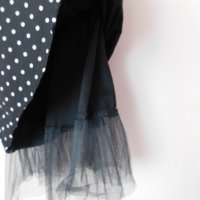 Черна рокля с тюл на точки, снимка 6 - Рокли - 42574758