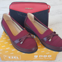 Дамски обувки на платформа в червен цвят, снимка 2 - Дамски ежедневни обувки - 36244099