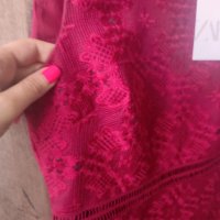 НАМАЛЕНА - ZARA нова червена изящна рокля размер S, снимка 6 - Рокли - 41743772