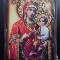Икона на платно А4 на Пресвета Майка Богородица Закрилница - ръчна изработка . Модел А., снимка 9 - Икони - 42689100