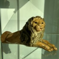 Стара , българска статуетка на лъв .Размер 20 см.Малки фигурки на животни от стрелбище . , снимка 7 - Статуетки - 42001586