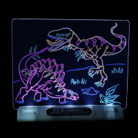 Магическа, светеща 3D дъска за рисуване с цветни маркери, снимка 1 - Образователни игри - 44727088