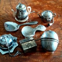 Стари ЦЕДКИ ЗА ЗАПАРВАНЕ НА ЧАЙ и лъжички за чай, снимка 6 - Колекции - 35776168