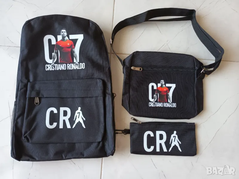 Ученическа раница Кристиано Роналдо 3 части, CR7 детска раница за училище,чанта, Ronaldo, снимка 1