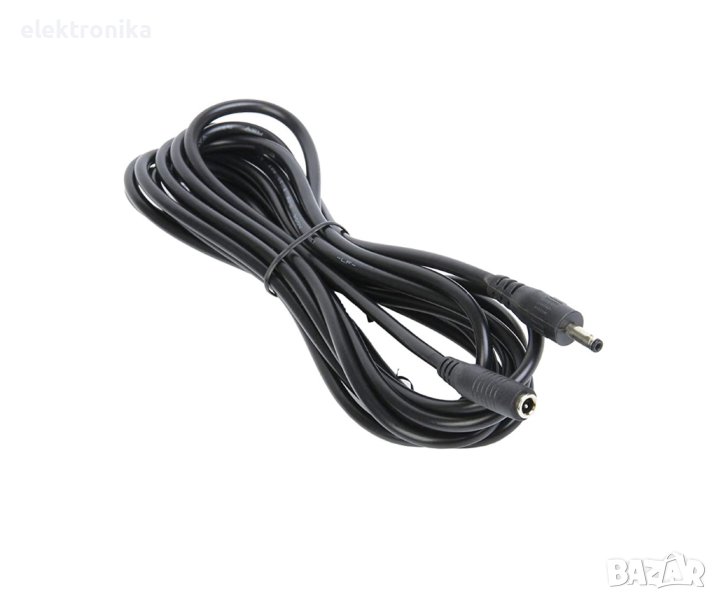 Удължител на захранването за камери за Видеонаблюдение 5метра Кабел, снимка 1