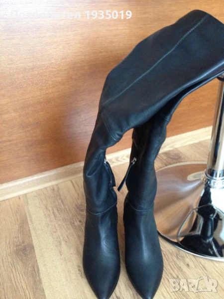 Черни дамски чизми естествена кожа,, снимка 1