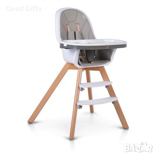 ДЕТСКИ ДЪРВЕН СТОЛ ЗА ХРАНЕНЕ HYGGE СИВ, снимка 1