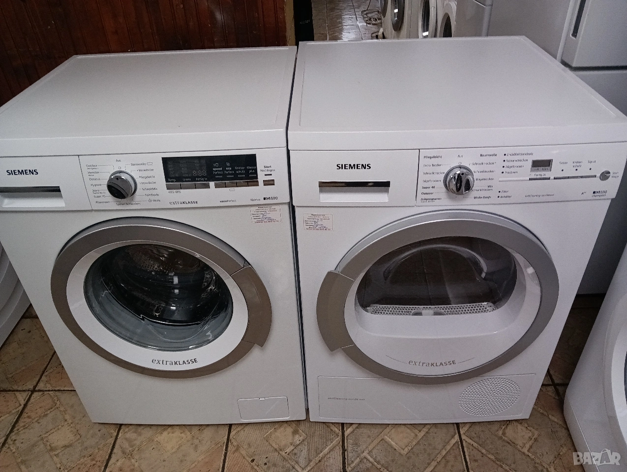 Комплект пералня и сушилня с термопомпа Сименс Siemens IQ 590 A+++ 8кг 2 години гаранция!, снимка 1
