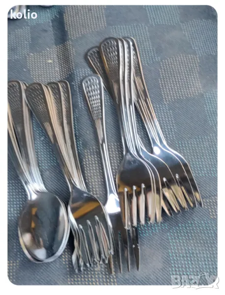 Лъжици и Вилици десертни 15,5 см тип Перла от качествена неръждавейка, снимка 1