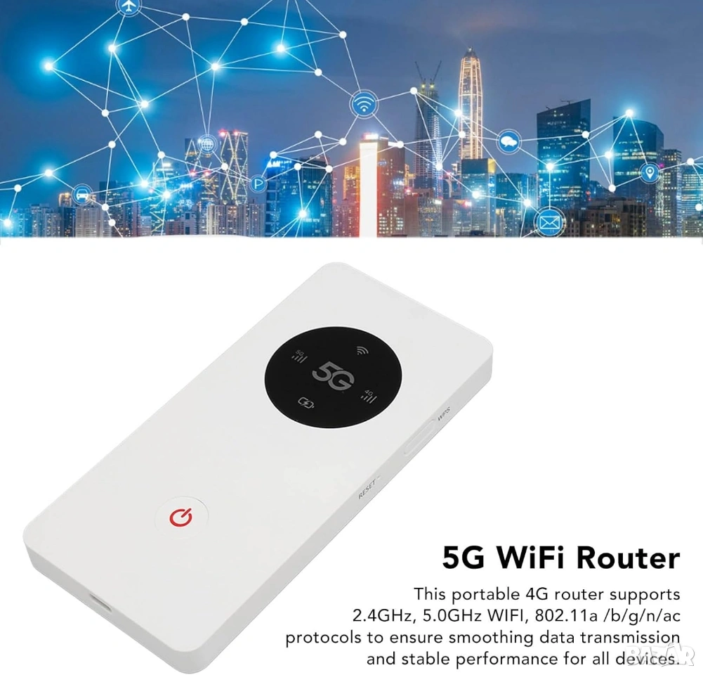 Преносим 5G WiFi Рутер Annadue с Nano SIM Слот и 8000mAh Батерия, снимка 1