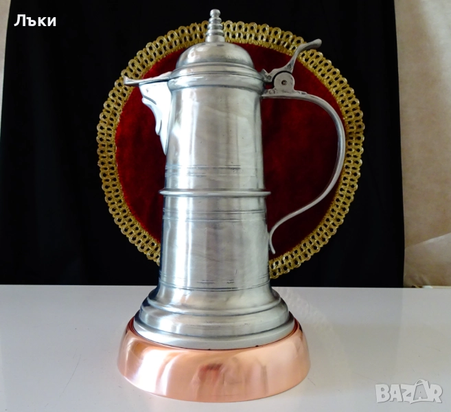 Медна поставка за бутилка,кана,стойка за горещи съдове. , снимка 1