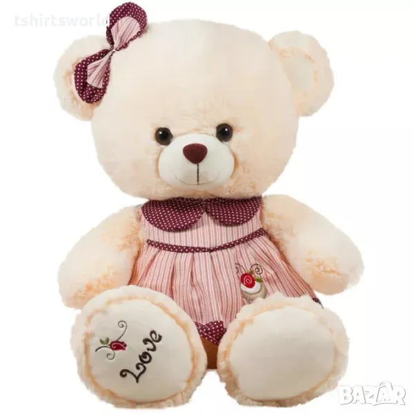 Ново плюшено Мече с рокличка, 42см, снимка 1