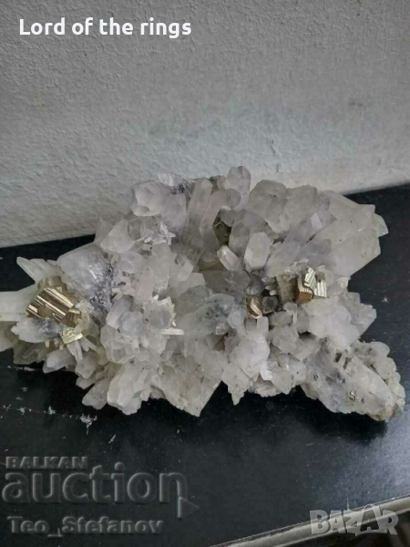 Друза планински кристал, кварц, пирит,галенит, снимка 1