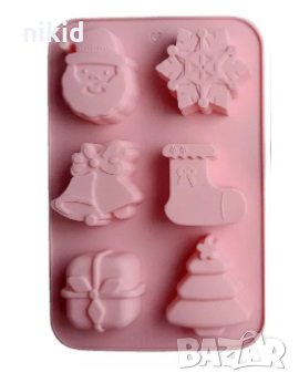 4 вид 6 дълбоки големи Коледни силиконов молд форма за кексчета мъфини гипс сапун калъп свещ, снимка 1