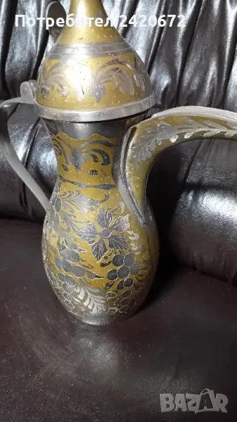 Гравирана османско-или арабска кана за кафе, снимка 1