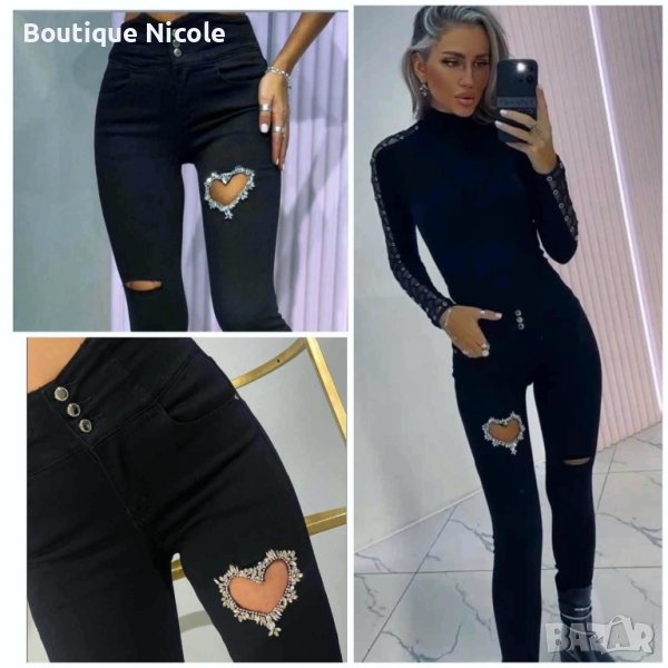 Дънки с кристали  , снимка 1