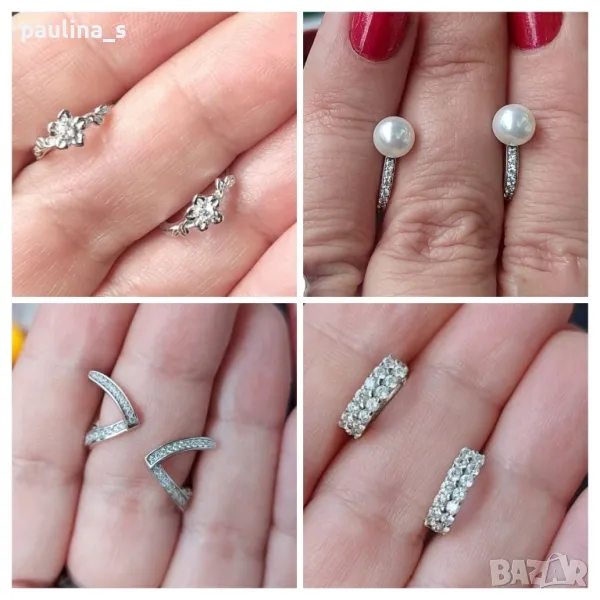 Четири броя / Сребърни обеци с циркони на Пандора / проба 925s / Южна Корея , снимка 1