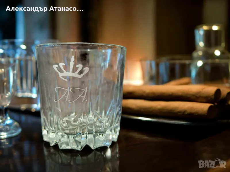 Персонализирана стъклена чаша за уиски, снимка 1