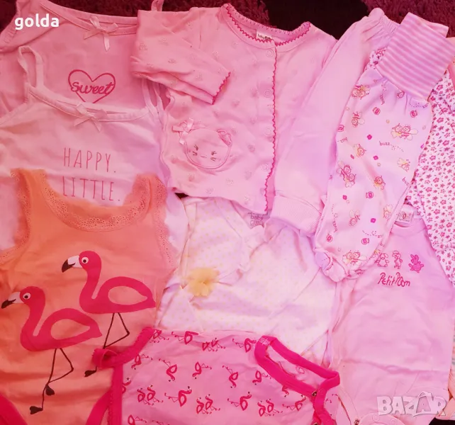 Бебе момиче (0-3м) - розов сет от 15 части , снимка 1