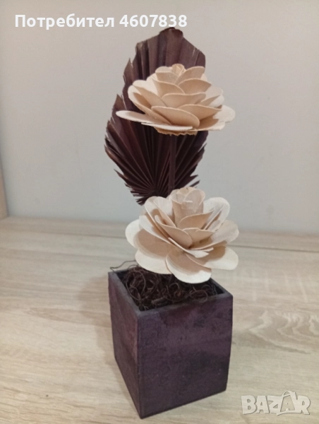 Цветя изкуствени дървени 25-7.5 см, снимка 1