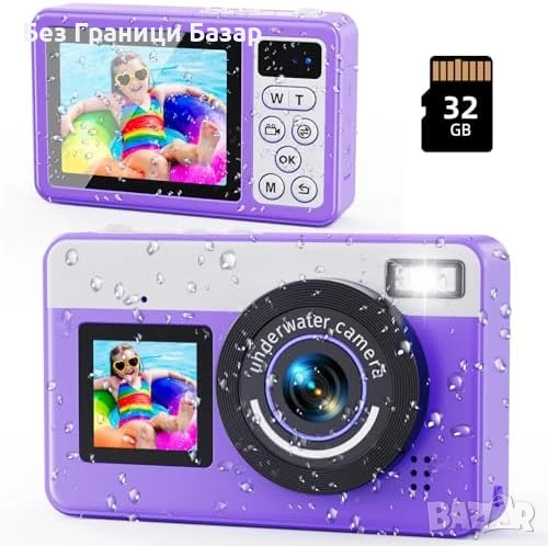 Нова Подводна камера за деца и начинаещи 32GB, 18X зуум, 2.8" екран, снимка 1