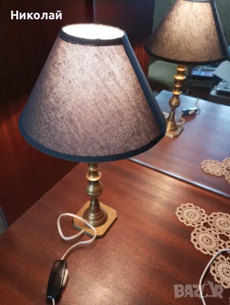 Ретро бронзова нощна лампа, снимка 1