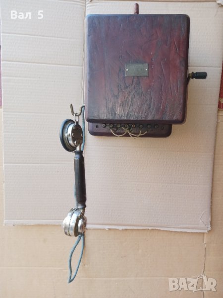 100 годишен френски стенен дървен телефон .  РЯДЪК, снимка 1