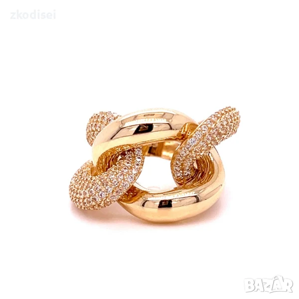 Златен дамски пръстен 9,29гр. размер:52 14кр. проба:585 модел:33321-1, снимка 1