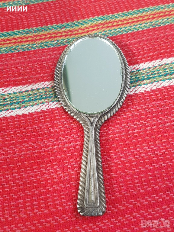 Посребрено ръчно огледало, снимка 1