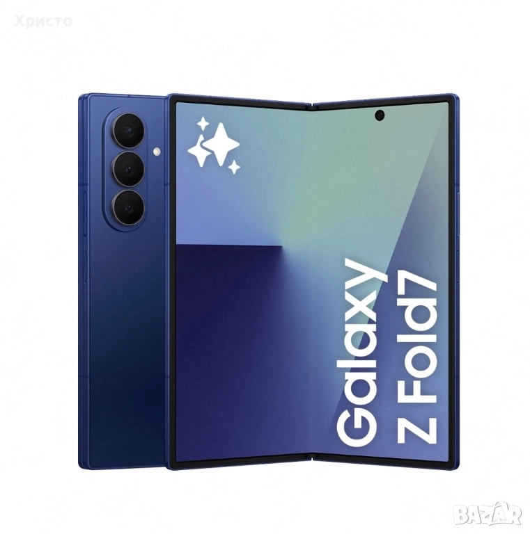 НОВ!!! Samsung Galaxy Z Fold7, 12GB RAM, 256GB, 5G, Blue Shadow + оригинален адаптер , снимка 1