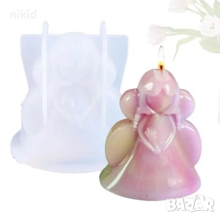 3d Коледна фея Ангел силиконов молд форма шоколад свещ гипс декор смола свещ, снимка 1