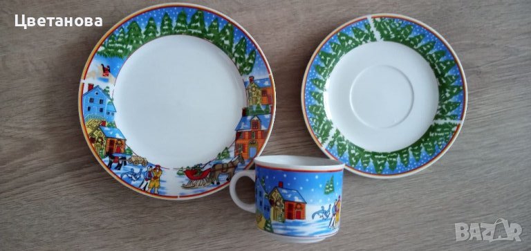 Коледен нов сервиз- порцелан, снимка 1