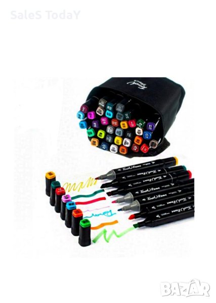 Комплект маркери за рисуване, оцветяване, Двустранни, 36бр, снимка 1