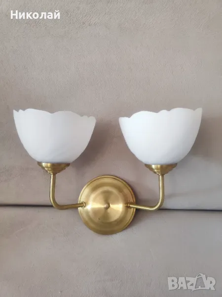 Продавам двоен Месингов аплик за стена, снимка 1