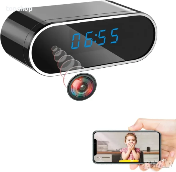 НОВА, ТЕСТВАНА WiFi шпионска камера в часовник, 1080P с нощно виждане и откриване на движение, снимка 1