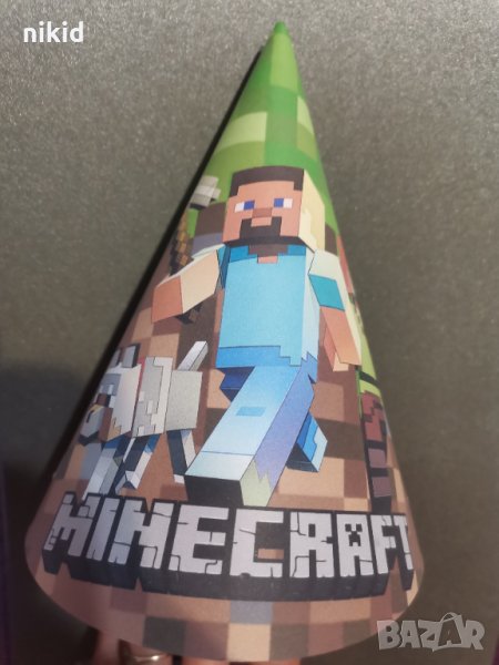 Minecraft Майнкрафт картонена Голяма парти шапка шапки рожден ден, снимка 1