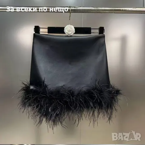 Дамски къси панталони с пух - 2 налични цвята Код D1567, снимка 2 - Поли - 48398575